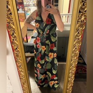 FLOWY VACATION TROPICAL FLORAL ROMPER DRESS